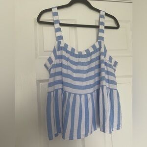 Loft blue and white empire waist camisole